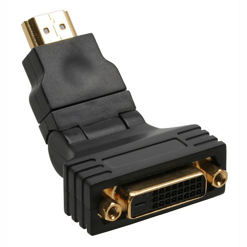 Naar omschrijving van 17670W - HDMI-DVI adaptor, 19pin M to 24+1 F, with 180° angle, golden contacts