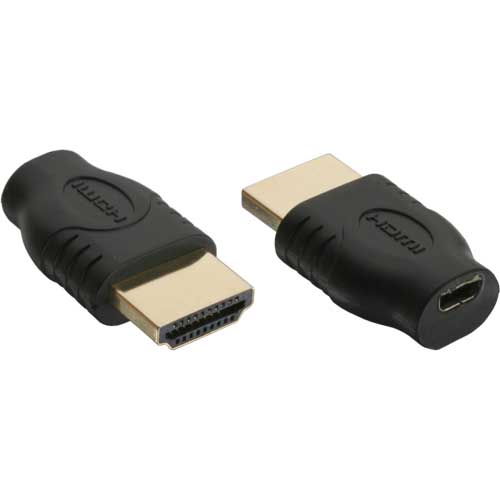 Naar omschrijving van 17690A - InLine  HDMI Adapter, HDMI A Male auf HDMI D Female, vergulde contacten