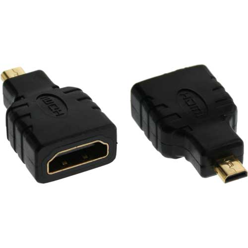 Naar omschrijving van 17690D - InLine  HDMI Adapter, HDMI A Female naar HDMI D Male, vergulde contacten