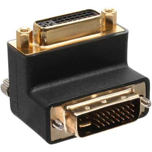 Naar omschrijving van 17781W - InLine DVI-I adaptor, 90° angled, digital + analog, 24+5 M/F, black