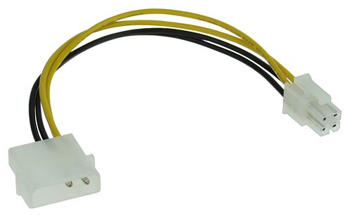 Naar omschrijving van 26632 - InLine Moederbord voedingskabeladapter,  5,25Inch (13.34cm) -> 4-pins 12V, 0.2m