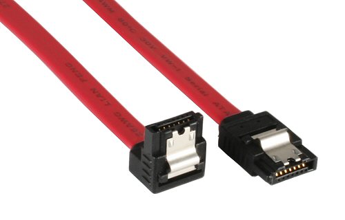 Naar omschrijving van 27707V - InLine SATA kabel,  met vergrendeling, een zijde 90gr haaks, 0.7m