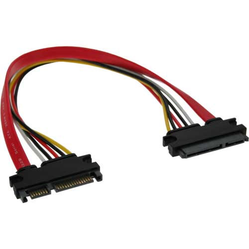 Naar omschrijving van 29652A - InLine SATA+power supply extension cable, SATA 6Gb/s + Power, M/F 0.3m