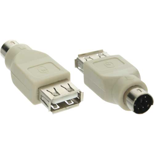 Naar omschrijving van 33103 - InLine USB adapter,  USB A Female naar PS/2 Male