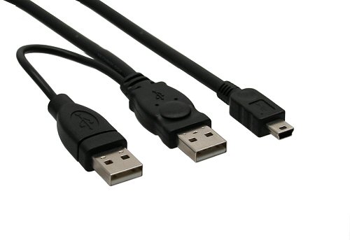 Naar omschrijving van 33107Y - InLine Mini USB 2.0 Y-kabel,  2x USB A/M naar mini USB 5-pins M, 1.5m