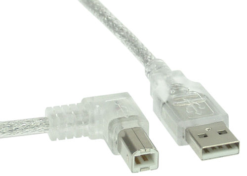 Naar omschrijving van 34520L - InLine USB 2.0 kabel,  transparant, haaks naar links, AM/BM, 2m