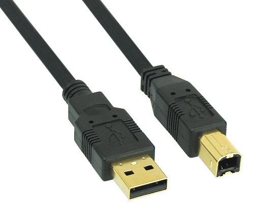 Naar omschrijving van 34550S - InLine USB 2.0 kabel,  zwart, vergulde contacten, AM/BM, 10m