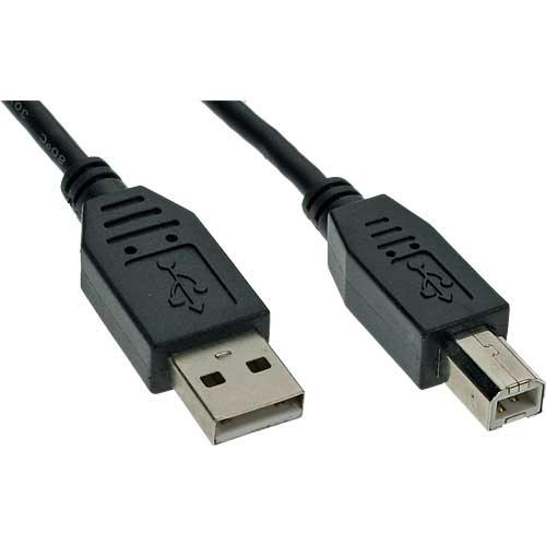Naar omschrijving van 34535X - InLine USB 2.0 kabel,  zwart, AM/BM, 3m