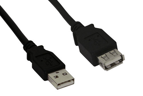Naar omschrijving van 34650B - InLine USB 2.0 kabel,  zwart, A M/V, 0.5m