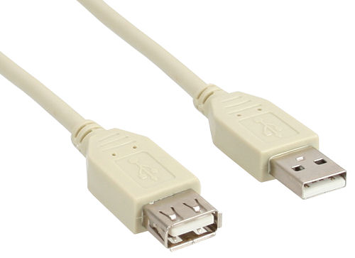 Naar omschrijving van 34605X - InLine USB 2.0 kabel,  beige/grau, A M/V, 5m