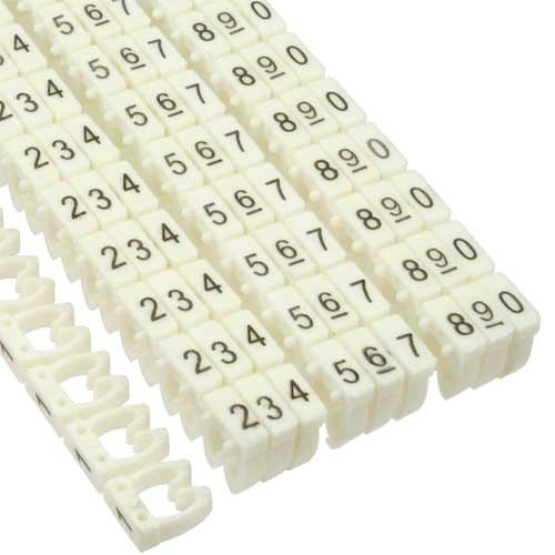 Naar omschrijving van 59961I - InLine Cable marker 6mm2, No.0-9, 100pcs. white (kliksysteem)