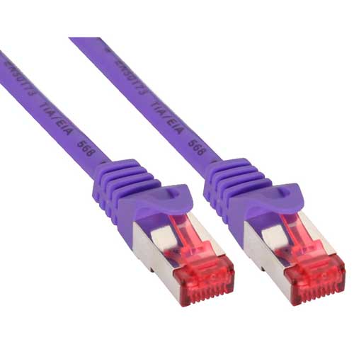 Naar omschrijving van 76433P - InLine Patchkabel,  S/FTP/PiMF, Cat. 6, paars, 0.3m