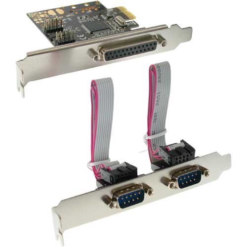 Naar omschrijving van 76624C - InLine Interface Card 1 Port 25 Pin Parallel + 2 Ports 9 Pin Serial PCIe