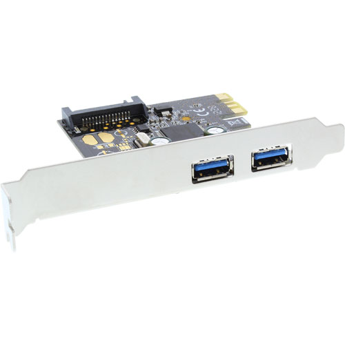 Naar omschrijving van 76666L - InLine 2 Port USB 3.0 Host Controller Card with SATA Auxiliary Power Port PCIe