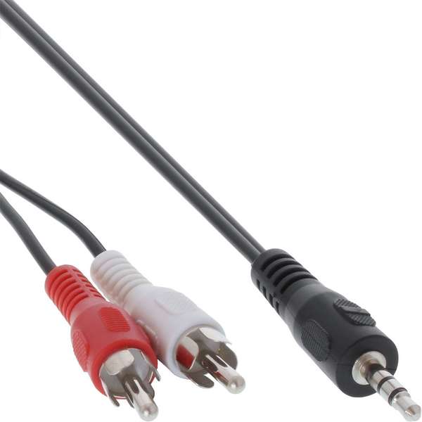 Naar omschrijving van 89930 - InLine Audiokabel,  2x Tulp M naar 3.5mm M stereo, 5m