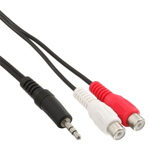 Naar omschrijving van 89941B - InLine Audiokabel,  2x Tulp V naar 3.5mm M stereo, 1m