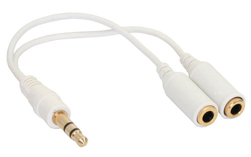 Naar omschrijving van 99300G - InLine Stereo Y-Cable 3.5mm Stereo male to 2x 3.5mm Stereo jacks white / gold