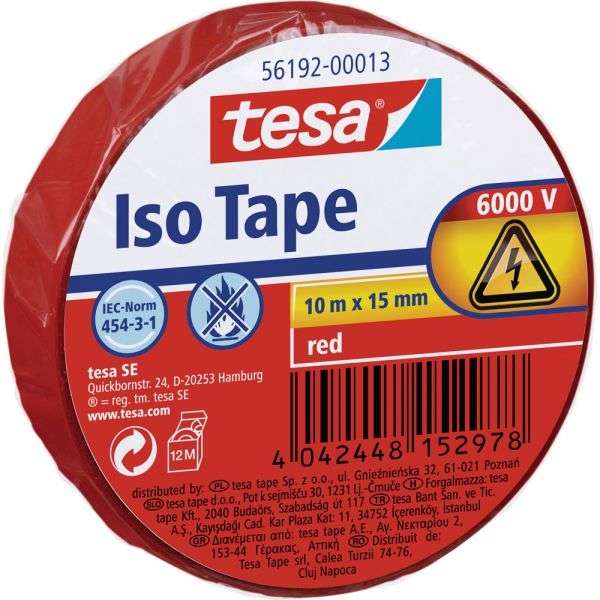 Naar omschrijving van 11623 - Tesa Isolatietape, 10m x 15mm, rood