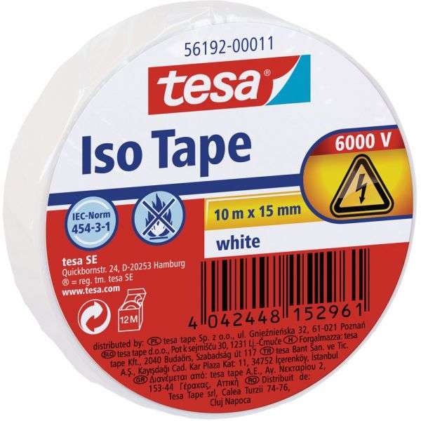 Naar omschrijving van 11625 - Tesa Isolatietape, 10m x 15mm, wit