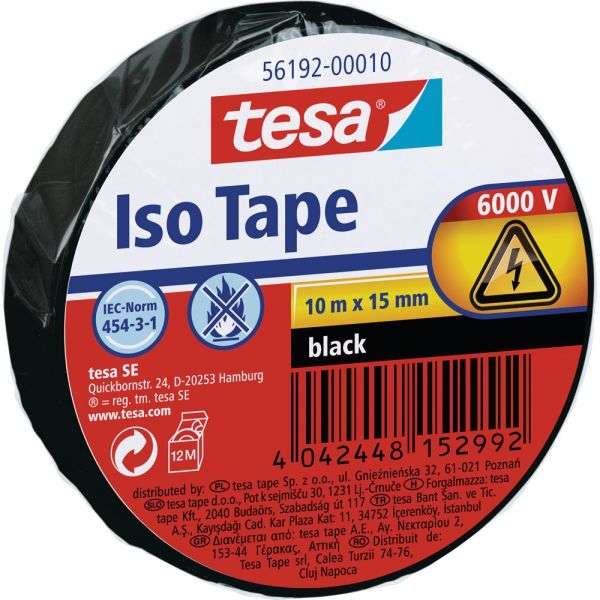 Naar omschrijving van 11626 - Tesa Isolatietape, 10m x 15mm, zwart
