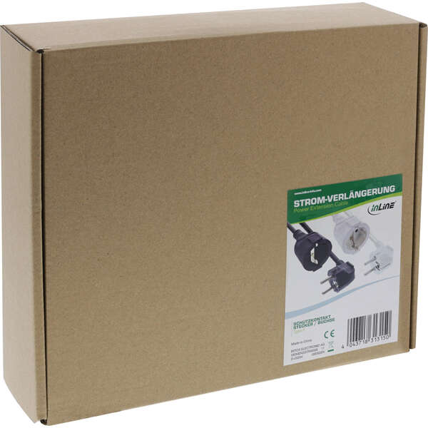 Naar omschrijving van 16410T - InLine® Power Extension Cable Type F angled, white, 15m