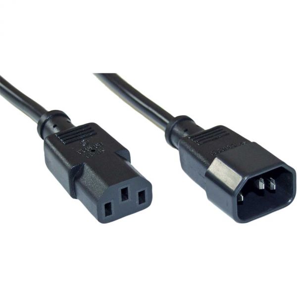 Naar omschrijving van 16632A - InLine Power Cable 3 Pin IEC male to female black 2m