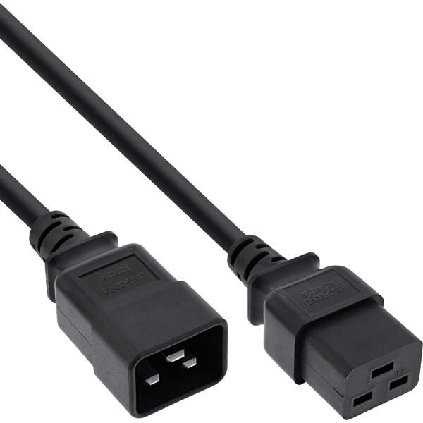 Naar omschrijving van 16641C - InLine® power cable C19 / C20 3-pin IEC male / female black 1.5m