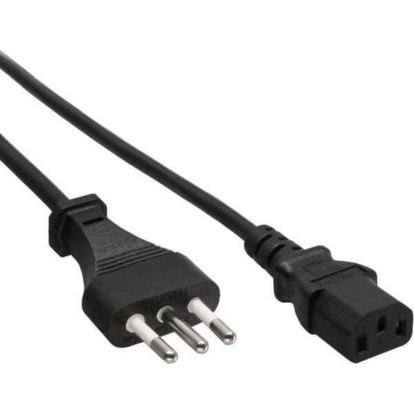 Naar omschrijving van 16652I - InLine Voedingskabel, netstekker Italie type L naar IEC connector, 1.8m