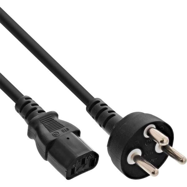 Naar omschrijving van 16652K - InLine Voedingskabel,  netstekker Denemarken naar IEC connector, 1.8m