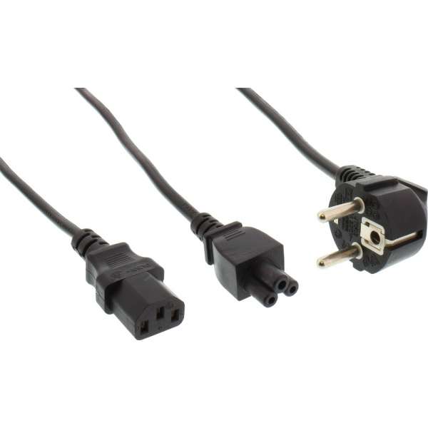 Naar omschrijving van 16653D - InLine Y-Kabel, 1x Schuko naar C13 en notebook