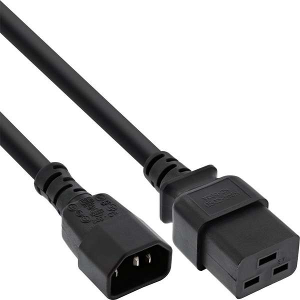 Naar omschrijving van 16659I - InLine Power adapter cable, C14-C19, 3x1,5mm2, black, 0,5m
