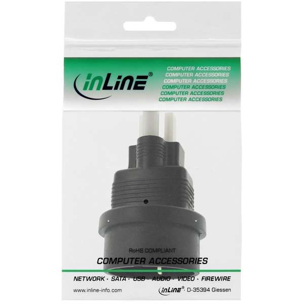 Naar omschrijving van 16705 - InLine Travel adapter USA US male to type F female