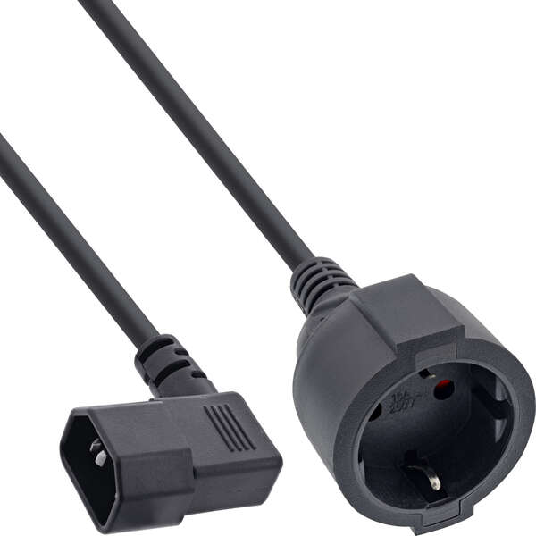 Naar omschrijving van 16759M - InLine adapter cable, IEC C14 threaded to earthing contact socket, 3m