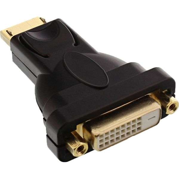 Naar omschrijving van 17199J - InLine DisplayPort Adapter DisplayPort male to DVI-D 24+1 female black