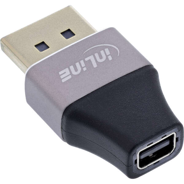 Naar omschrijving van 17291B - InLine DisplayPort 1.4 adapter, DP male / Mini DP female, 8K UHD