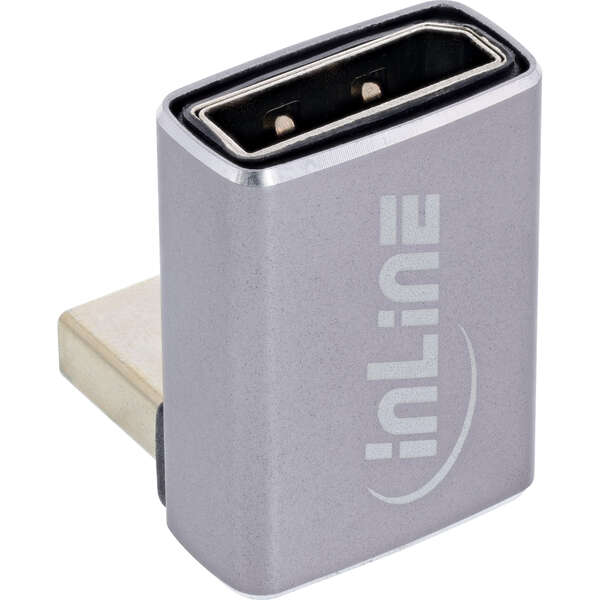 Naar omschrijving van 17291F - InLine DisplayPort 1.4 adapter, DisplayPort plug / socket, 90° bottom, 8K