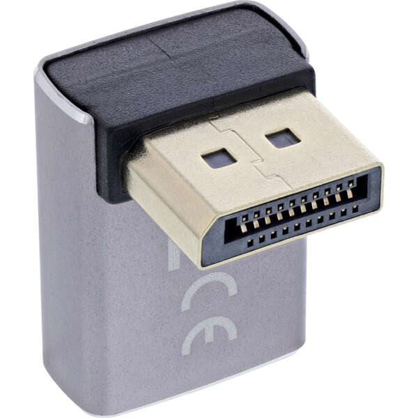 Naar omschrijving van 17291G - InLine DisplayPort 1.4 Adapter, DisplayPort male / female, 90° top, 8K