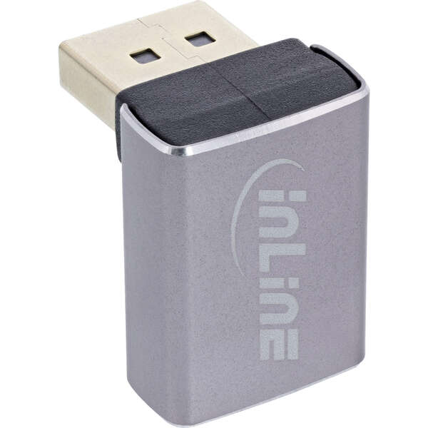 Naar omschrijving van 17291G - InLine DisplayPort 1.4 Adapter, DisplayPort male / female, 90° top, 8K