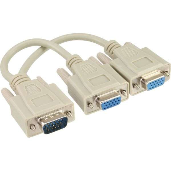 Naar omschrijving van 17307 - InLine VGA Y-adaptor cable, HD15M to 2x HD15F