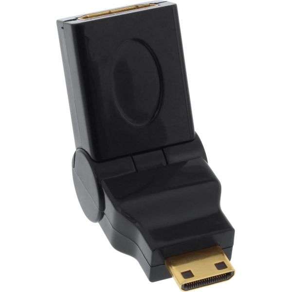 Naar omschrijving van 17690M - InLine HDMI Adapter HDMI A female to HDMI C male swing type gold plated