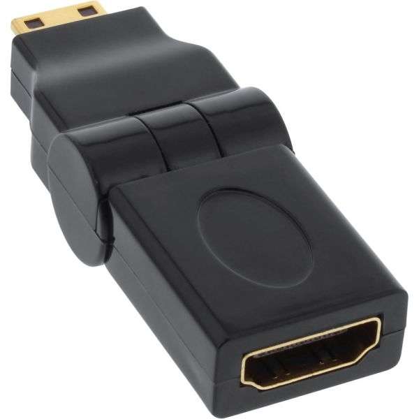 Naar omschrijving van 17690M - InLine HDMI Adapter HDMI A female to HDMI C male swing type gold plated