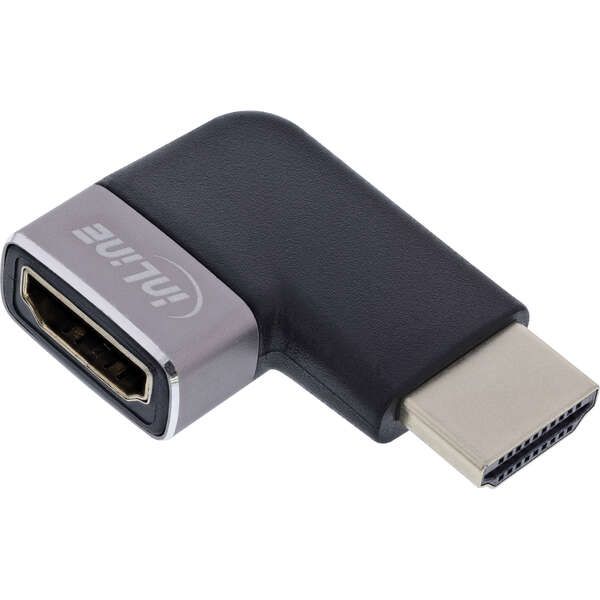 Naar omschrijving van 17991D - InLine® HDMI adapter, HDMI A plug / socket, 90° right, 8K UHD