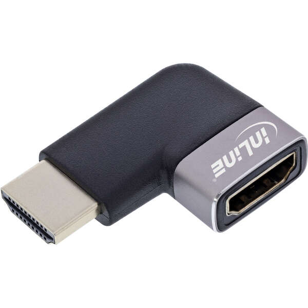 Naar omschrijving van 17991E - InLine® HDMI adapter, HDMI A plug / socket, 90° left, 8K UHD