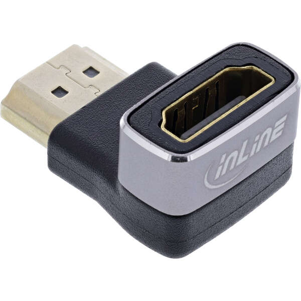 Naar omschrijving van 17991F - InLine® HDMI adapter, HDMI A plug / socket, 90° down, 8K UHD