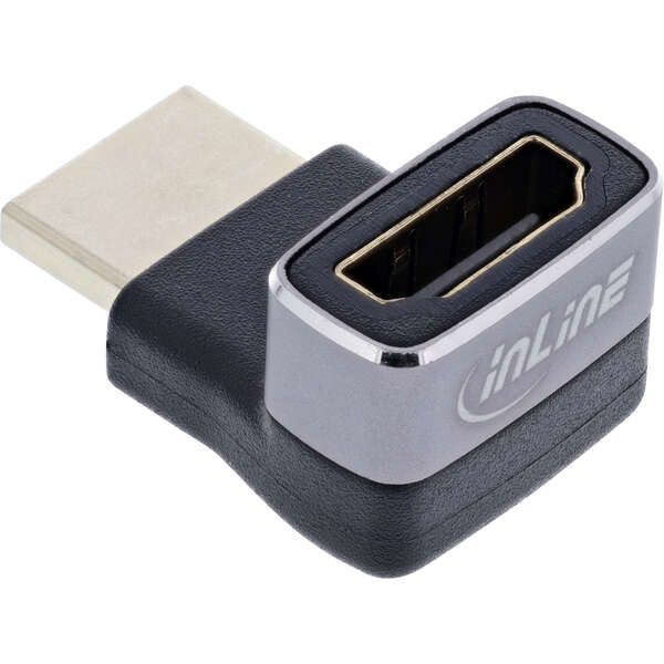 Naar omschrijving van 17991G - InLine® HDMI adapter, HDMI A plug / socket, 90° up, 8K UHD