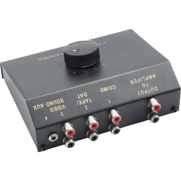 Naar omschrijving van 19999B - Audio manual selector switch, 4-fold, Cinch and 3.5mm jack