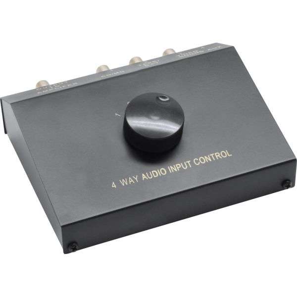 Naar omschrijving van 19999B - Audio manual selector switch, 4-fold, Cinch and 3.5mm jack