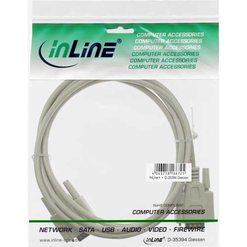 Naar omschrijving van 12212 - InLine Seriële kabel,  DB9 M/M, 1:1, 2m