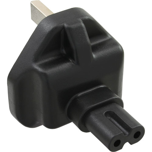 Naar omschrijving van 16704G - InLine Power adapter, UK male plug to Euro8 plug