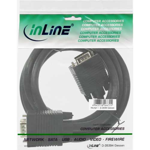 Naar omschrijving van 17710B - InLine S-VGA kabel,  zwart, 15HD M/M, 3m